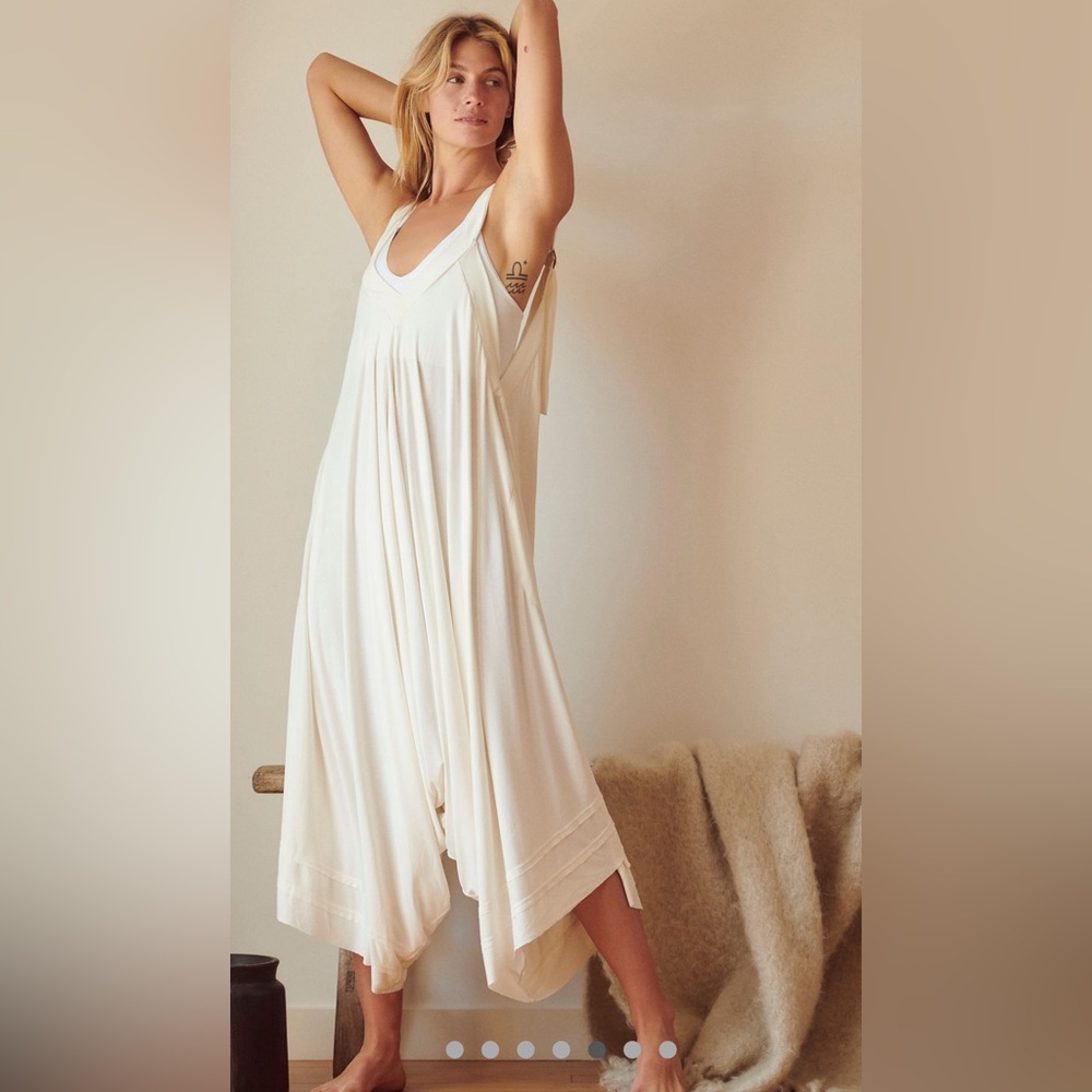 Free People FP Movement Seven Stars Onesie - Flowy Ivory Cream Jumpsuit - Picture 5 of 13